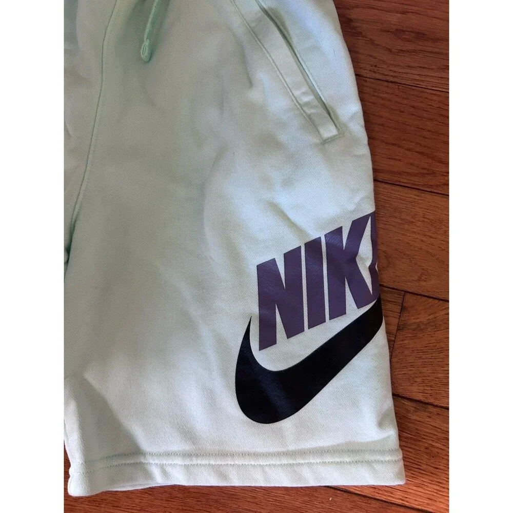 Nike Sportswear Club Fleece Futura Graphic Shorts Mint Green Youth Large - EUC